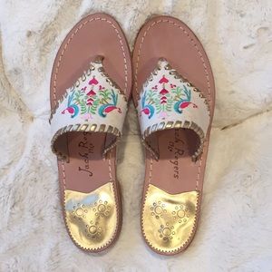 Jack Rogers 
Embroidered Bird Floral Sandals